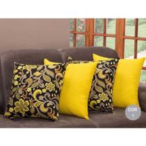 Kit 4 Almofadas Cheias 45 x 45 Estampado com Liso