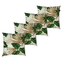 Kit 4 Almofadas Cheias Belize Impermeável Folhagens Verde Costela de Adão 45cmx45cm Kit 4 Almofadas Cheias Belize Impermeável Folhagens Verde Costela de Adão 45cmx45cm