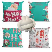 Kit 4 Almofadas Cheias de Natal + Almofada De Nó Quarto Decoração natalino