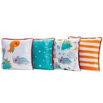 Kit 4 Almofadas Cheias Decorativas Innovative Dinossauros 45cm x 45cm com Refil