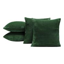 Kit 4 Almofadas Cheias Isabel 45x45 Tecido Jacquard Flannel Macio - Verde Esmeralda - 100% Poliéster