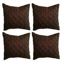 kit 4 almofadas cheias para sala 50 x 50 tabaco 100% poliéster