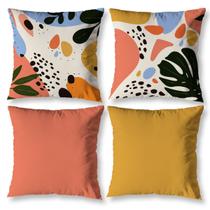 Kit 4 Almofadas Cheias para Sala Quarto Sofá Várias Estampas Digitais 40cm x 40cm Estampadas