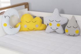Kit 4 Almofadas Chuva de Amor Nuvem Decoração para Quarto de Bebê Kit 4 Almofadas Chuva de Amor Nuvem Decoração para Quarto de Bebê