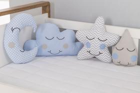 Kit 4 Almofadas Chuva de Amor Nuvem Decoração para Quarto de Bebê