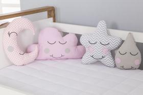 Kit 4 Almofadas Chuva de Amor Nuvem Decoração para Quarto de Bebê