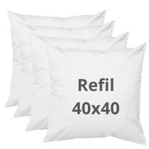 Kit: 4 Almofadas de enchimento - refil 40x40cm 100% fibra - antialérgico