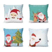 Kit 4 Almofadas De Natal Decorativas Para Sofá 40X40