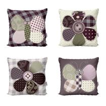Kit 4 Almofadas Decoração Borboletas e Flores Para Sofá Sala de Estar 40x40 Novadecora