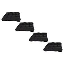 Kit 4 Almofadas Decorativa Futon Assento De Cadeira Sofa Pallet Banco Preto Cheia Confortavel Macio C/ Fitas De Amarrar 40x40CM - ARTESANAL