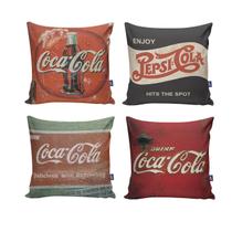 Kit 4 Almofadas Decorativas 40X40 com Enchimento Coca Cola