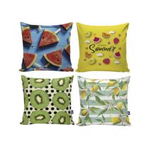 Kit 4 Almofadas Decorativas 40X40 com Enchimento Frutas