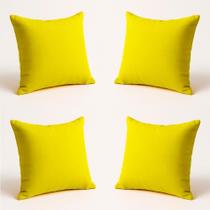 Kit 4 Almofadas Decorativas 42cm Suede Fofinha Lisa Sofá Amarelo Kit 4 Almofadas Decorativas 42cm Suede Fofinha Lisa Sofá Amarelo