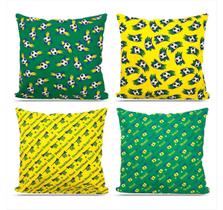 Kit 4 Almofadas Decorativas Brasil Copa Do Mundo 2022
