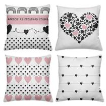 Kit 4 Almofadas Decorativas Cheias 40x40cm Corazón