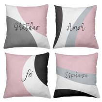 Kit 4 Almofadas Decorativas Cheias 40x40cm Esperança