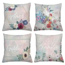 Kit 4 Almofadas Decorativas Cheias 40x40cm Família Kit 4 Almofadas Decorativas Cheias 40x40cm Família