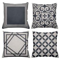 Kit 4 Almofadas Decorativas Cheias 40x40cm Geo Classy Kit 4 Almofadas Decorativas Cheias 40x40cm Geo Classy