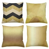 Kit 4 Almofadas Decorativas Cheias 40x40cm Glamour Gold Kit 4 Almofadas Decorativas Cheias 40x40cm Glamour Gold