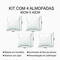 Kit 4 Almofadas Decorativas Cheias 40x40cm Kombi Kit 4 Almofadas Decorativas Cheias 40x40cm Kombi