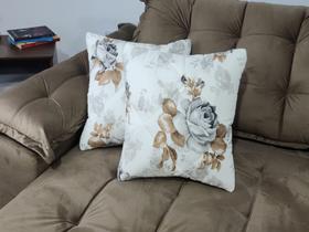 Kit 4 almofadas decorativas para sala 100% algodão estampadas super cheias fofinhas com ziper Kit 4 almofadas decorativas para sala 100% algodão estampadas super cheias fofinhas com ziper