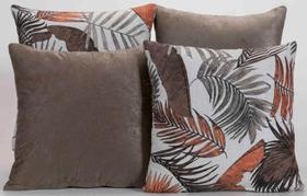 Kit 4 Almofadas Decorativas Para Sofá Estampa Cáqui
