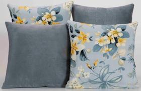 Kit 4 Almofadas Decorativas Para Sofá Estampa Cinza Com ul