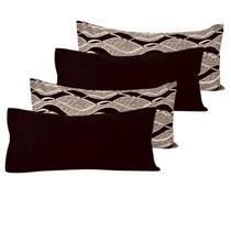 Kit 4 Almofadas Decorativas Retangular Sued Jacquard Cheias