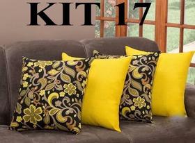 Kit 4 Almofadas Decorativas Sala E Sofa Com Ziper 45cm x 45cm - Mi Amore