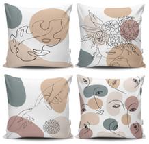 Kit 4 Almofadas Estampadas com Silicone Premium 42cm x 42cm - Bela