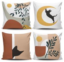 Kit 4 Almofadas Estampadas com Silicone Premium 42cm x 42cm - Gato