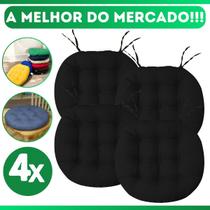Kit 4 Almofadas Futton Assento De Cadeira Sofa Confortavel Macio Futton C/ Fitas De Amarrar 40x40CM