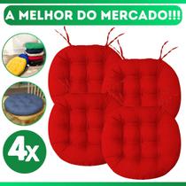 Kit 4 Almofadas Futton Assento De Cadeira Sofa Confortavel Macio Futton C/ Fitas De Amarrar 40x40CM Kit 4 Almofadas Futton Assento De Cadeira Sofa Confortavel Macio Futton C/ Fitas De Amarrar 40x40CM