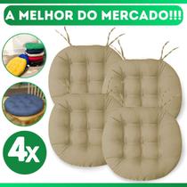 Kit 4 Almofadas Futton Assento De Cadeira Sofa Confortavel Macio Futton C/ Fitas De Amarrar 40x40CM
