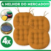 Kit 4 Almofadas Futton Assento De Cadeira Sofa Confortavel Macio Futton C/ Fitas De Amarrar 40x40CM