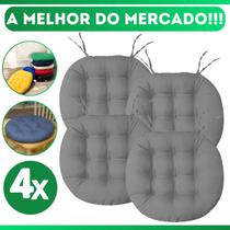 Kit 4 Almofadas Futton Assento De Cadeira Sofa Confortavel Macio Futton C/ Fitas De Amarrar 40x40CM