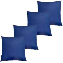 Kit 4 Almofadas Impermeável Antimofo Antiácaro Azul Marinho Área Externa 45cmX45cm