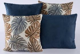 Kit 4 Almofadas Jacquard Decorativas 40x40 Azul Escuro Kit 4 Almofadas Jacquard Decorativas 40x40 Azul Escuro