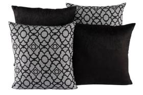 Kit 4 Almofadas Jacquard Decorativas 40X40 Preto - 007 Kit 4 Almofadas Jacquard Decorativas 40X40 Preto - 007