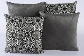 Kit 4 Almofadas Jacquard Decorativas Sala Sofá 40x40 Cinza Kit 4 Almofadas Jacquard Decorativas Sala Sofá 40x40 Cinza