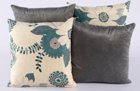 Kit 4 Almofadas Jacquard Decorativas Sala Sofá 40x40 Cinza