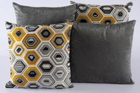 Kit 4 Almofadas Jacquard Decorativas Sala Sofá 40x40 Cinza Kit 4 Almofadas Jacquard Decorativas Sala Sofá 40x40 Cinza