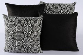 Kit 4 Almofadas Jacquard Decorativas Sala Sofá 40x40 Preto Kit 4 Almofadas Jacquard Decorativas Sala Sofá 40x40 Preto