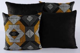 Kit 4 Almofadas Jacquard Decorativas Sala Sofá 40x40 Preto