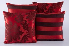 Kit 4 Almofadas Jacquard Decorativas Sala Sofá 40x40 Vermelho Kit 4 Almofadas Jacquard Decorativas Sala Sofá 40x40 Vermelho