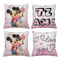Kit 4 Almofadas Mickey Minnie Disney 45x45 Decorativas Cheias