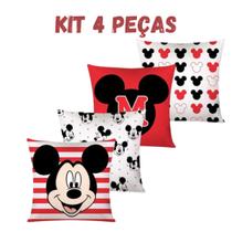 Kit 4 Almofadas Mickey Minnie Disney 45x45 Decorativas Cheias