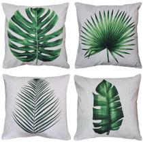 Kit 4 Almofadas Natureza Planta Folhagem 45x45 Linho Refil Kit 4 Almofadas Natureza Planta Folhagem 45x45 Linho Refil