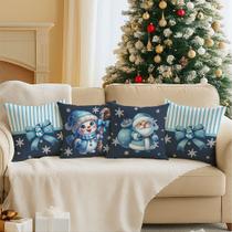 Kit 4 Almofadas Noel Natal Decoração Casa Charmosa Fofa Sofá Sala Enfeite Natalino Bonito Kit 4 Almofadas Noel Natal Decoração Casa Charmosa Fofa Sofá Sala Enfeite Natalino Bonito