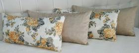 Kit 4 Almofadas Retangulares Sued Amassado Jacquard Cheias Kit 4 Almofadas Retangulares Sued Amassado Jacquard Cheias